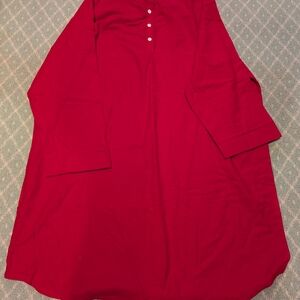 J. Peterman Vibrant Red XXL Men's Flannel Winter Night Shirt.